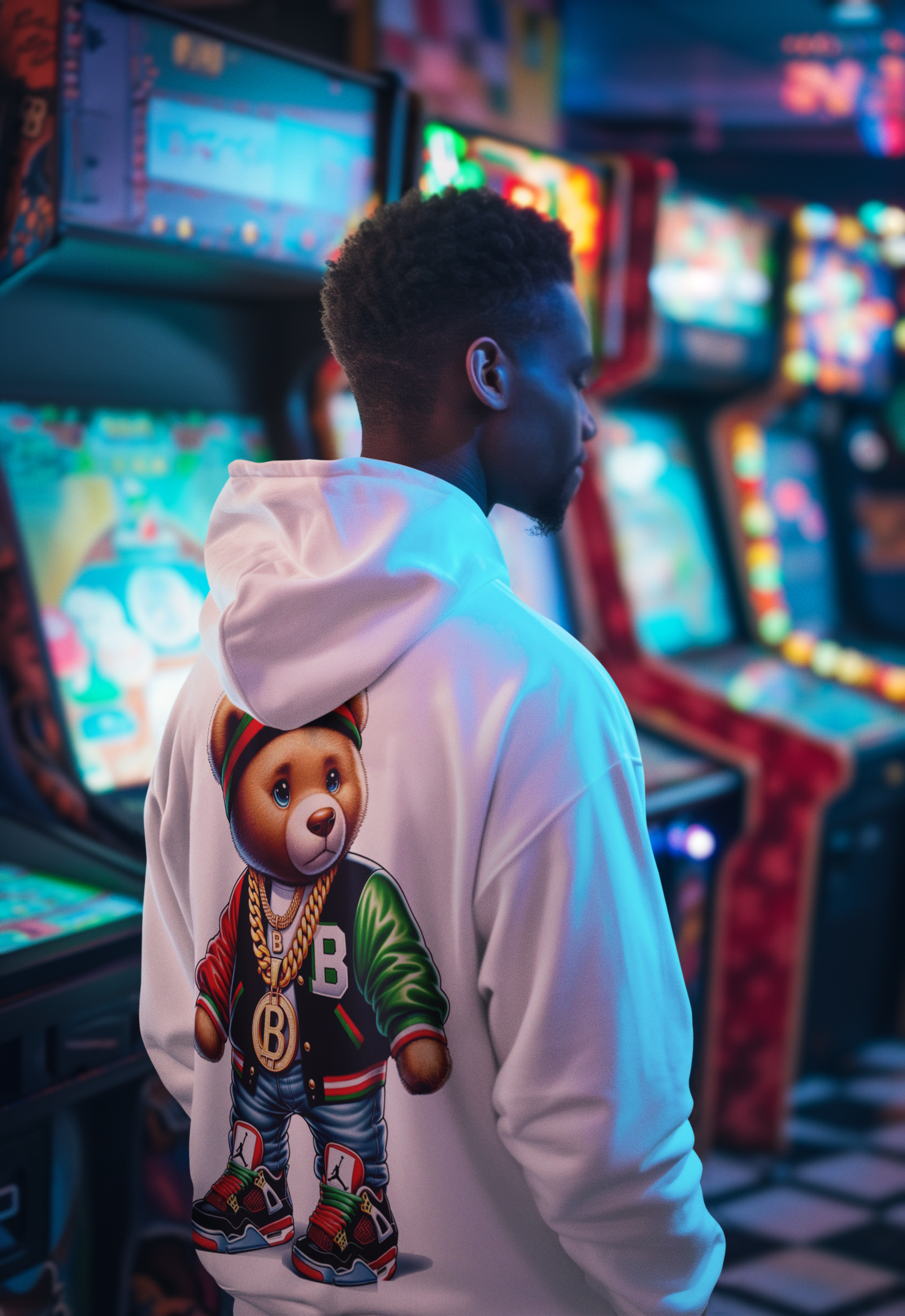 Juneteenth B Bear Hoodie (Back Image)