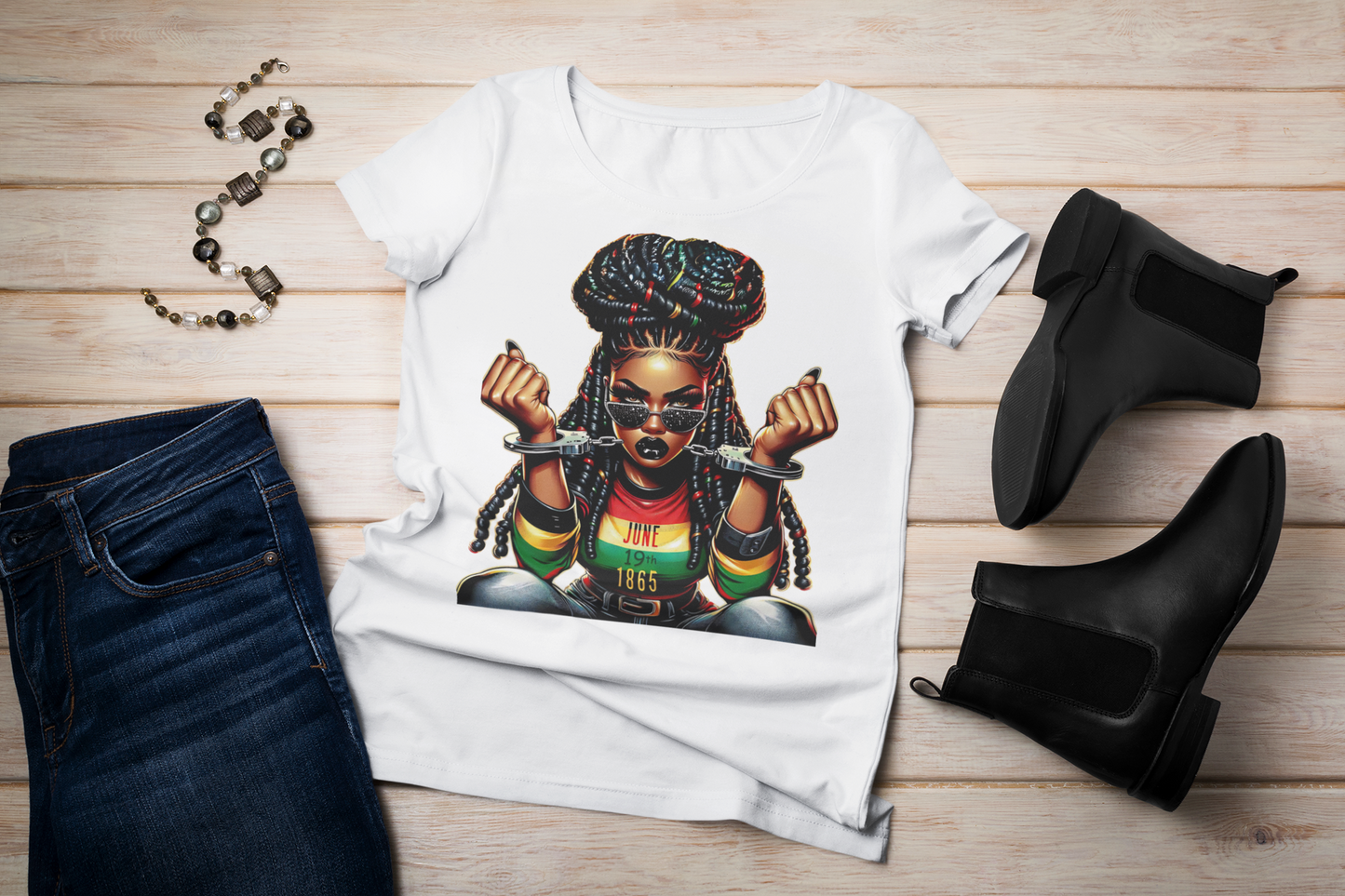 Juneteenth Girl Breaking the Chain T-Shirt