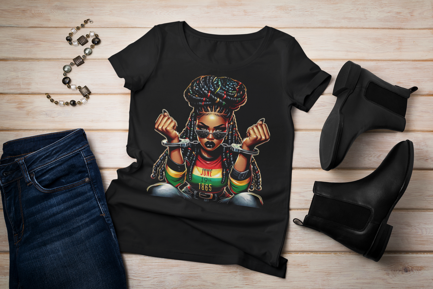 Juneteenth Girl Breaking the Chain T-Shirt