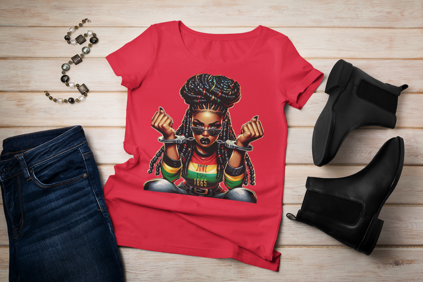 Juneteenth Girl Breaking the Chain T-Shirt