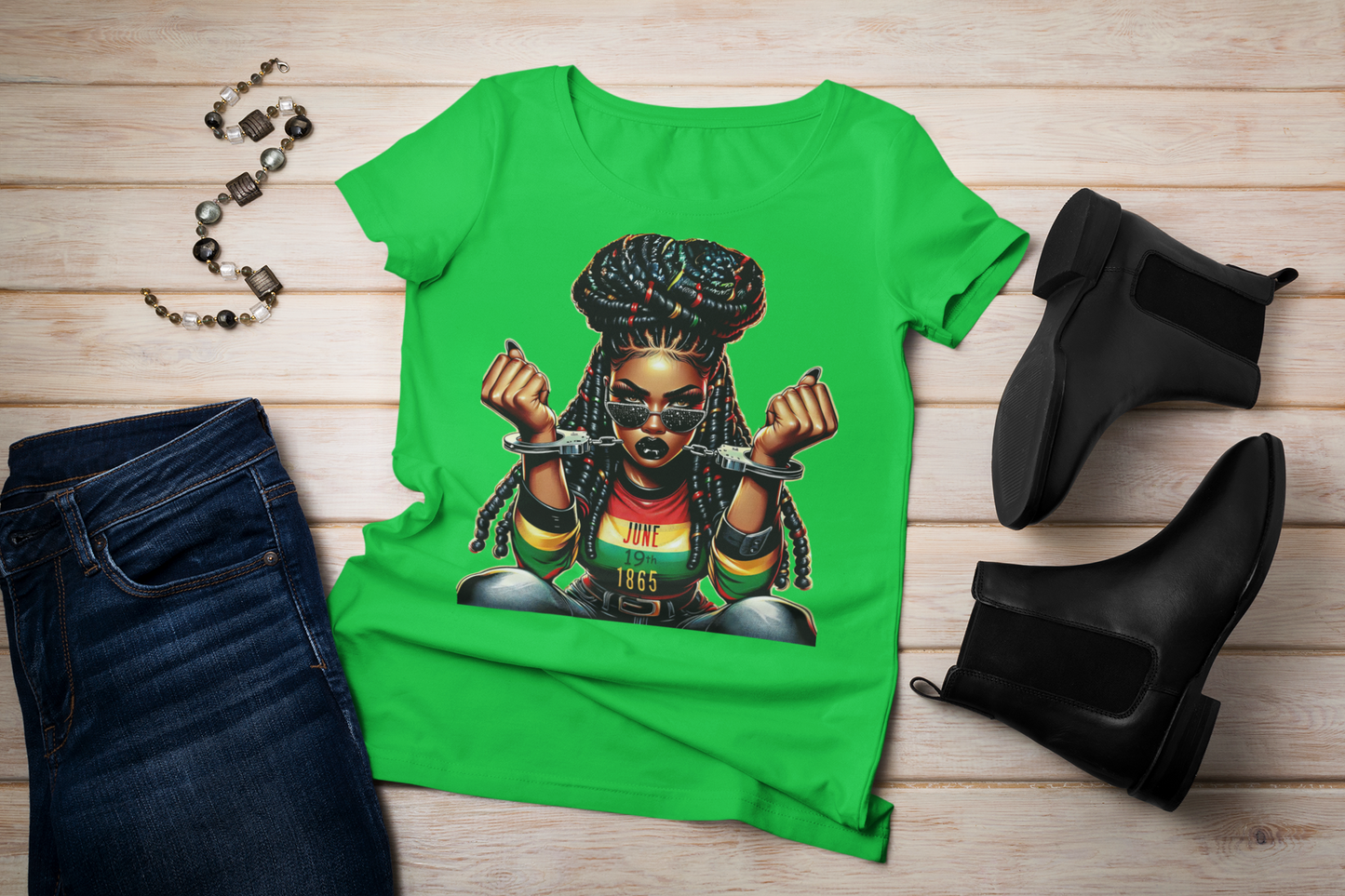 Juneteenth Girl Breaking the Chain T-Shirt