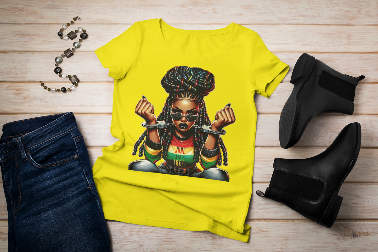 Juneteenth Girl Breaking the Chain T-Shirt