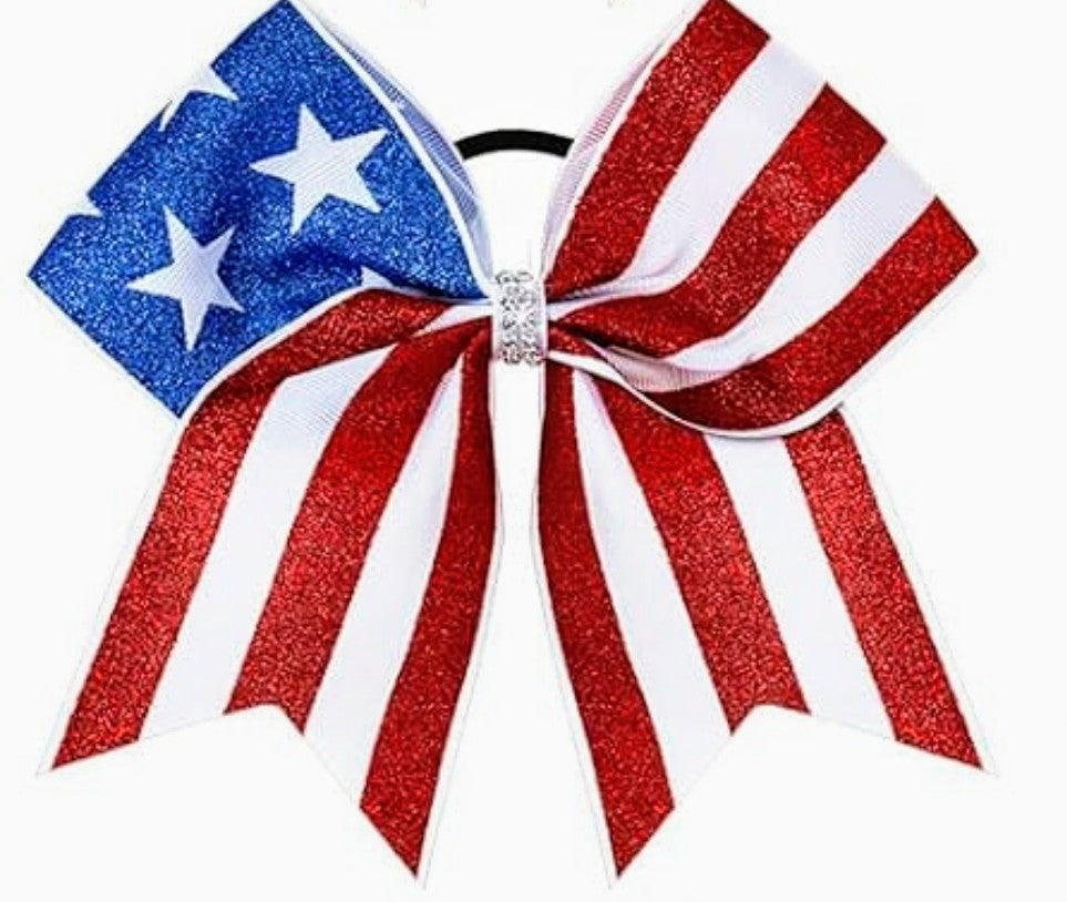 4th of July Glitter Cheer Bow