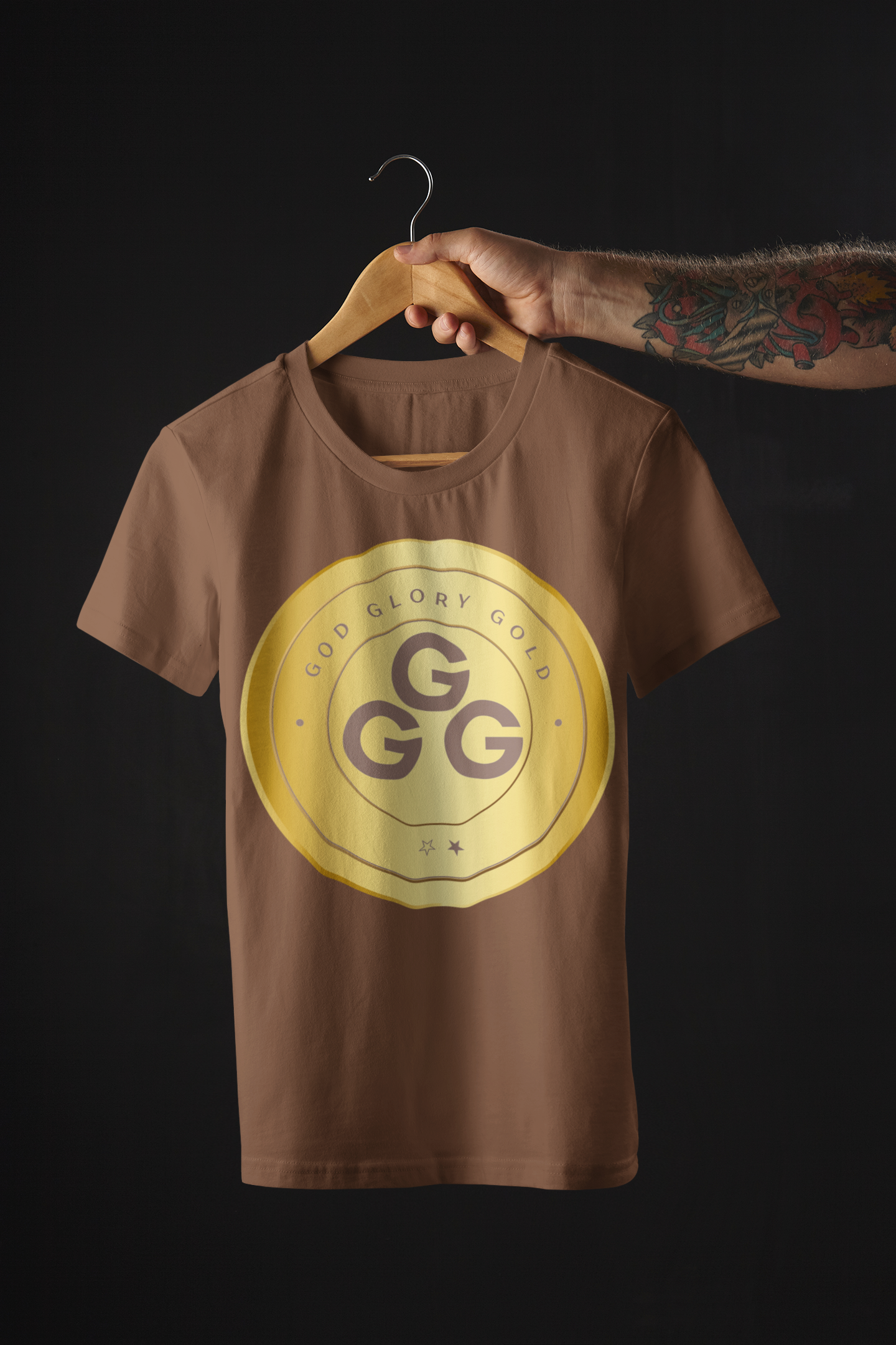 God, Glory, Gold Designer T-Shirt