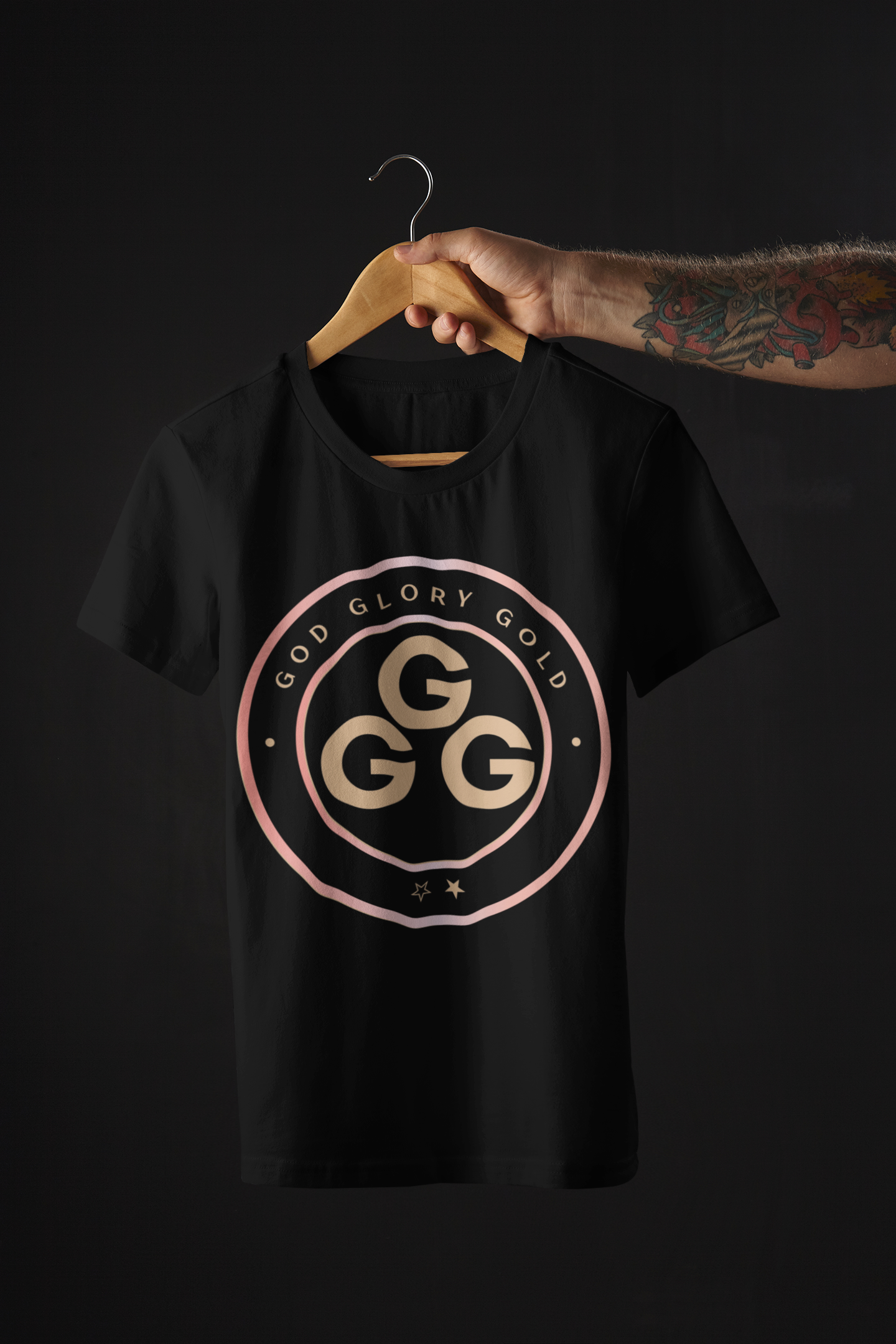 God, Glory, Gold Designer T-Shirt