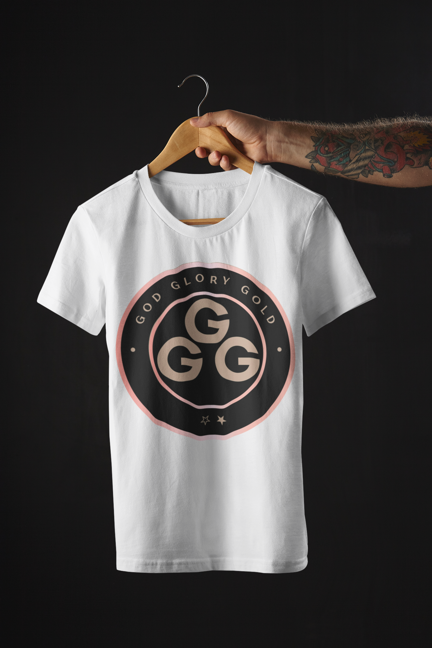 God, Glory, Gold Designer T-Shirt